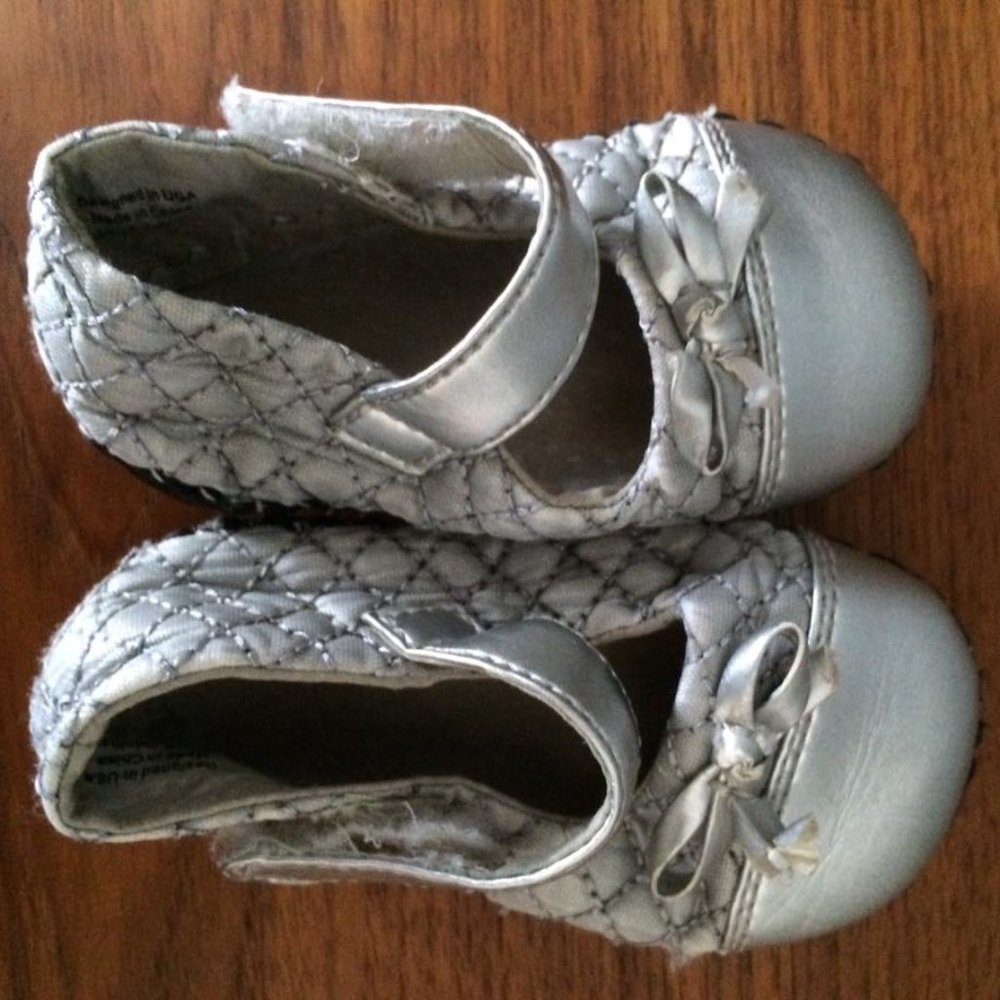 Pediped Naomi silver baby shoes 12-18m